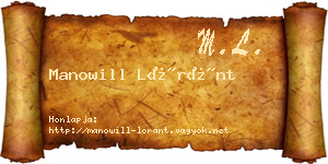 Manowill Lóránt névjegykártya